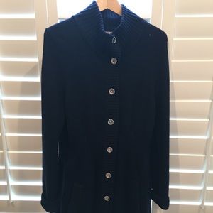 Navy, knee length sweater